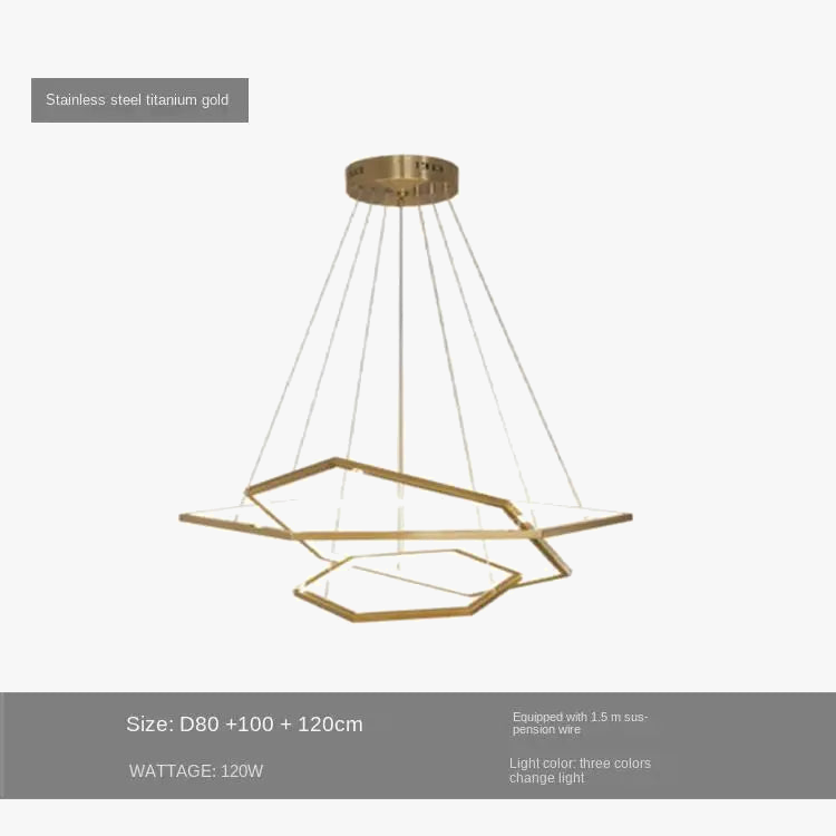 lustre hexagone led simple moderne luxe suspension