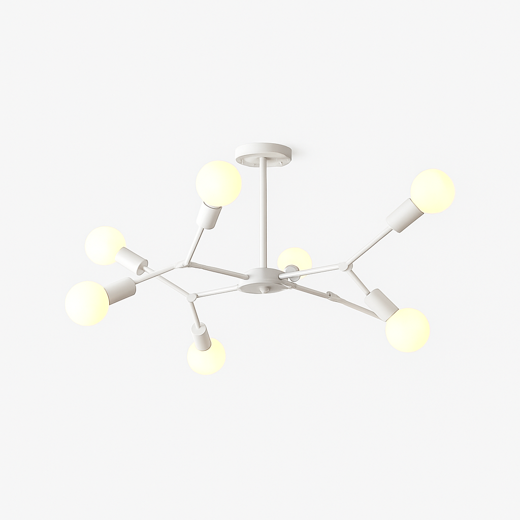 Lustre industriel LED avec plusieurs branches métalliques Rally
