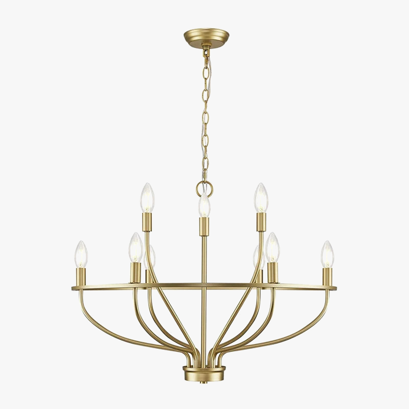 lustre industriel rétro en fer avec branches circulaires