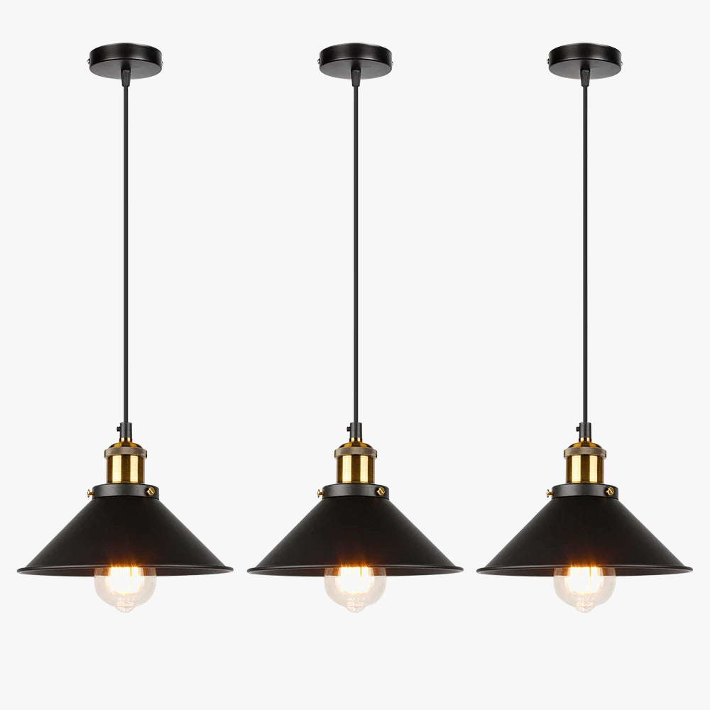 lustre industriel rétro à trois têtes suspendues pour maison