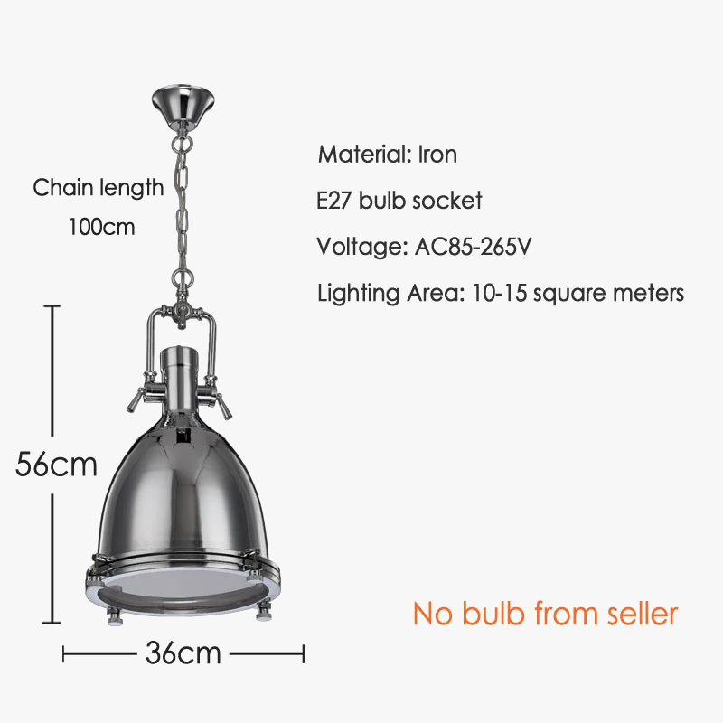 Suspension industriel Vintage en verre E27