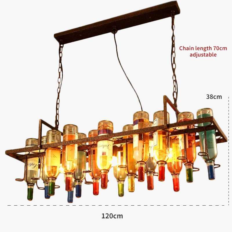 lustre industriel vintage nordique créatif pour bouteille de vin