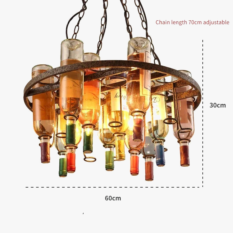 lustre industriel vintage nordique créatif pour bouteille de vin