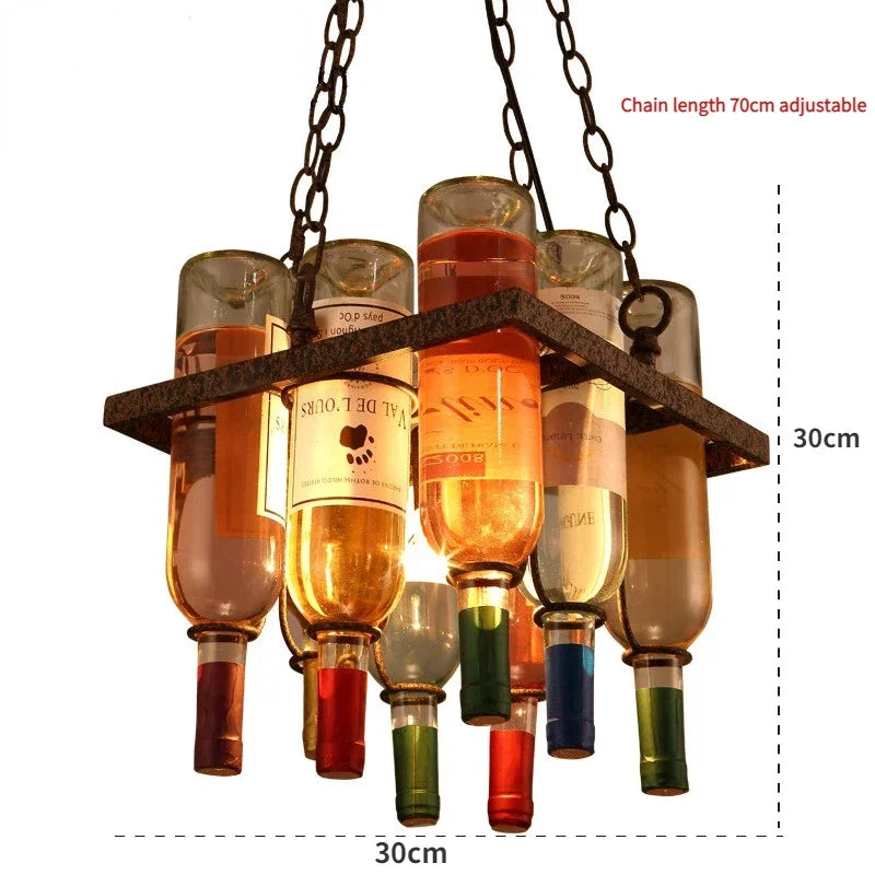 lustre industriel vintage nordique créatif pour bouteille de vin