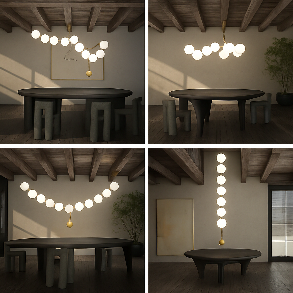 lustre italie designer cc 10 boules de verre led