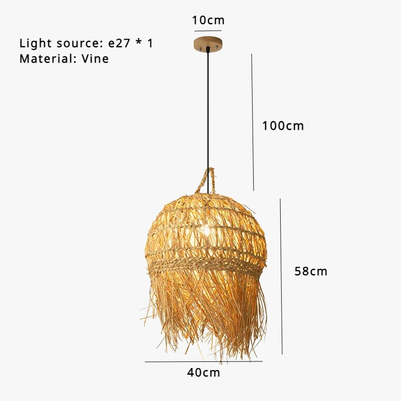 lustre japonais en bambou tissé pour ambiance zen