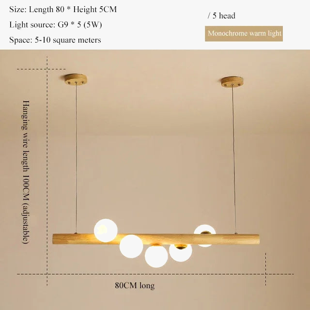 lustre japonais en bois massif design créatif éclairage tendance