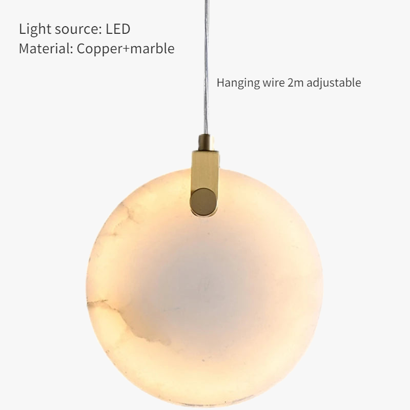 lustre léger en cuivre et marbre naturel pour décoration élégante