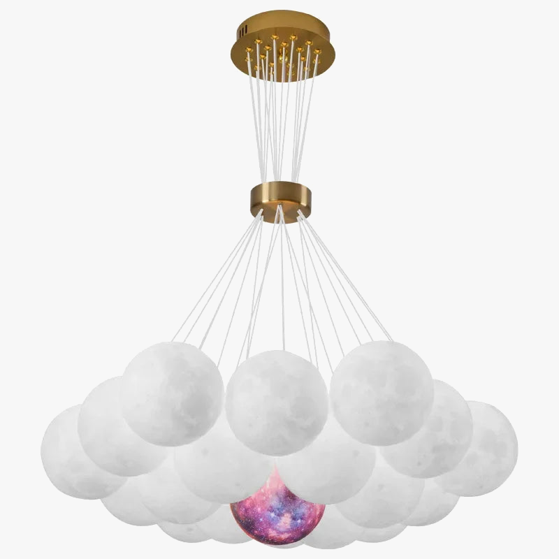 lustre led 3d lune bulle boule suspension décoration luminaires