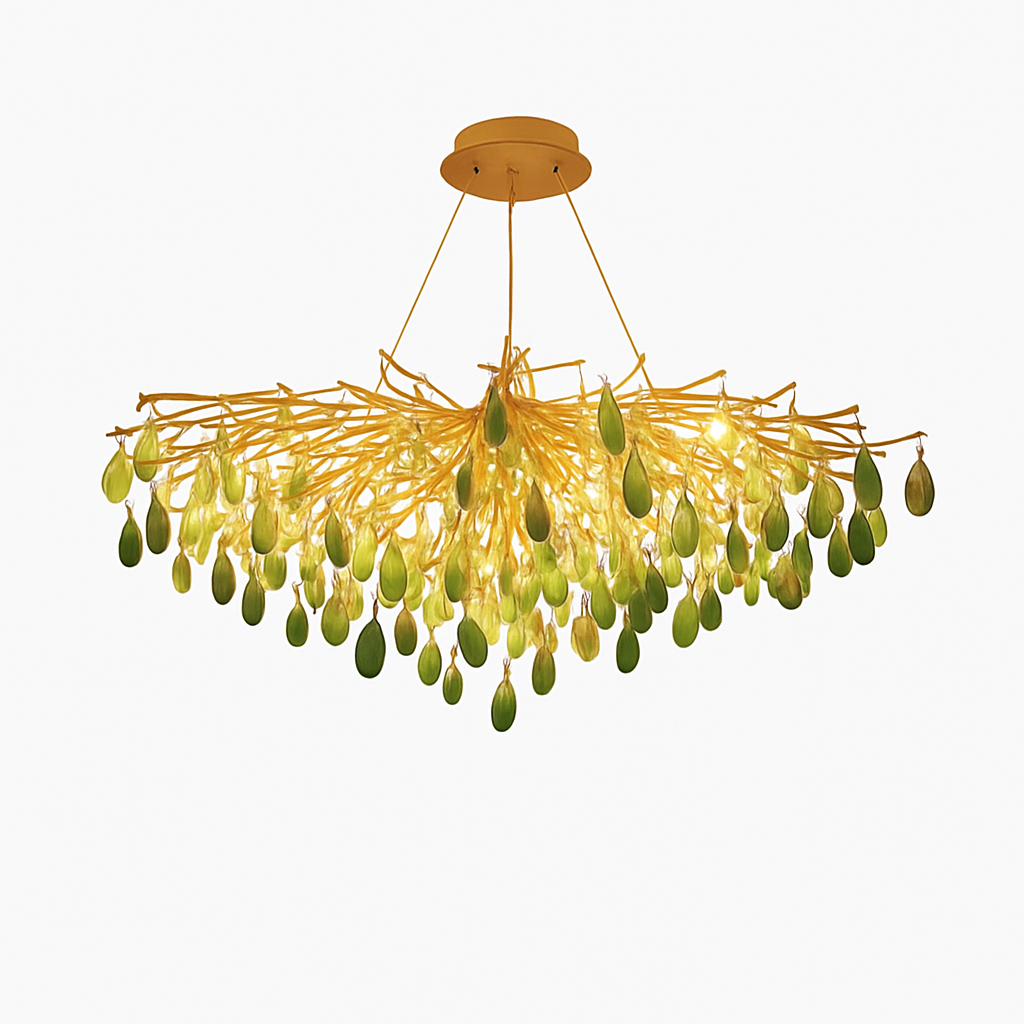 lustre led art déco en agate colorée pour un éclairage élégant