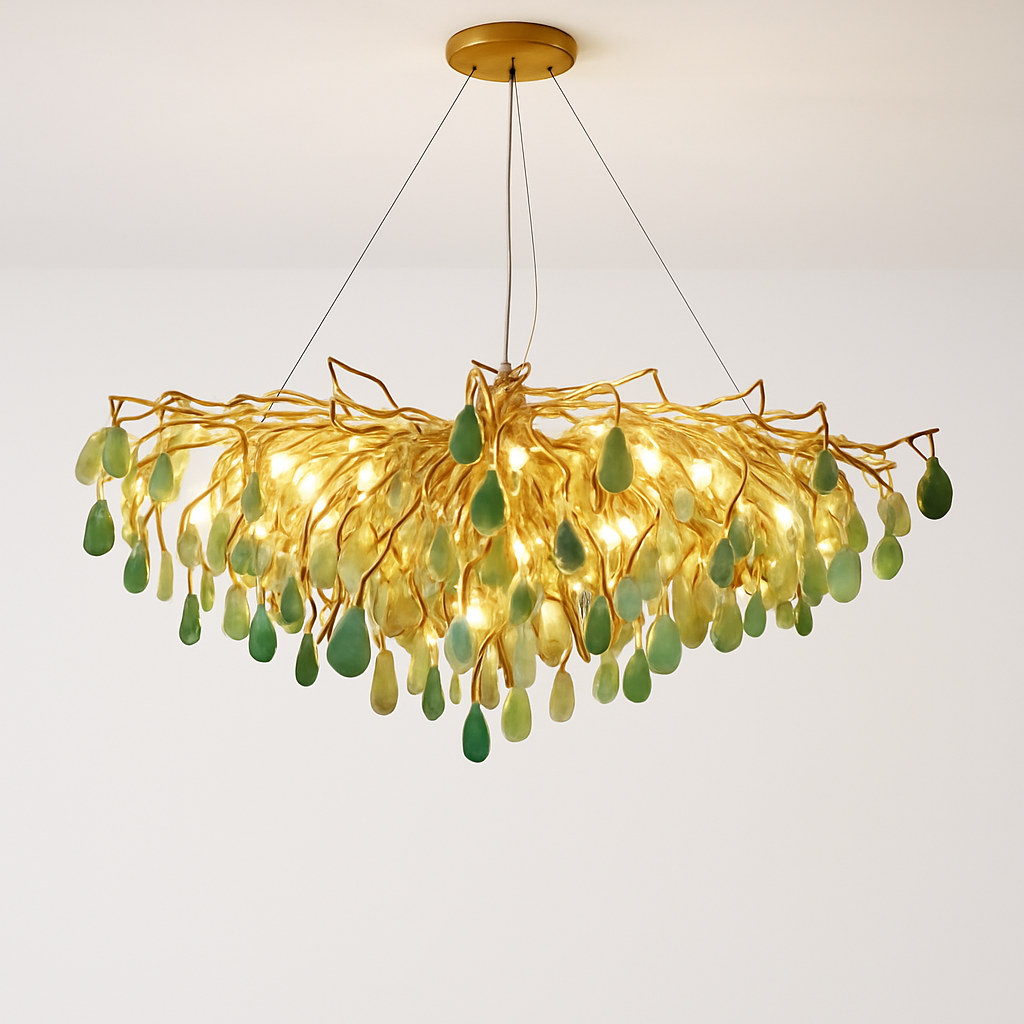 lustre led art déco en agate colorée pour un éclairage élégant