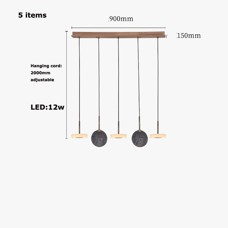 lustre led art déco en bois et marbre design élégant et moderne