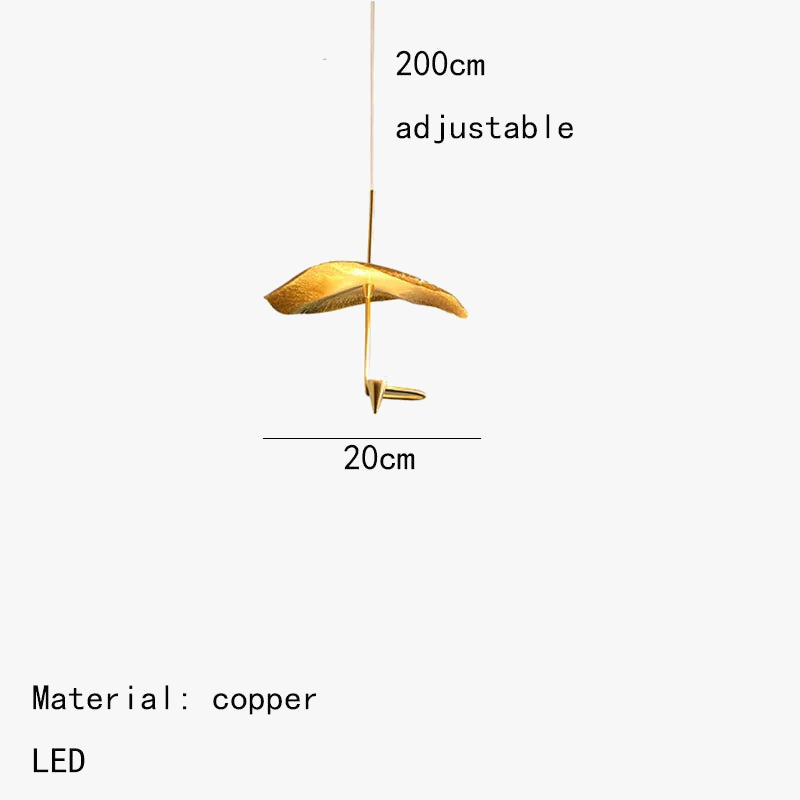 lustre led art déco en cuivre avec fil réglable