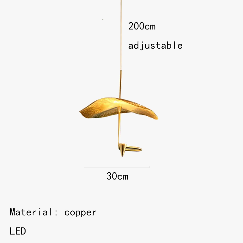 lustre led art déco en cuivre avec fil réglable