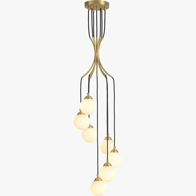 lustre à led art déco en cuivre pour éclairage élégant