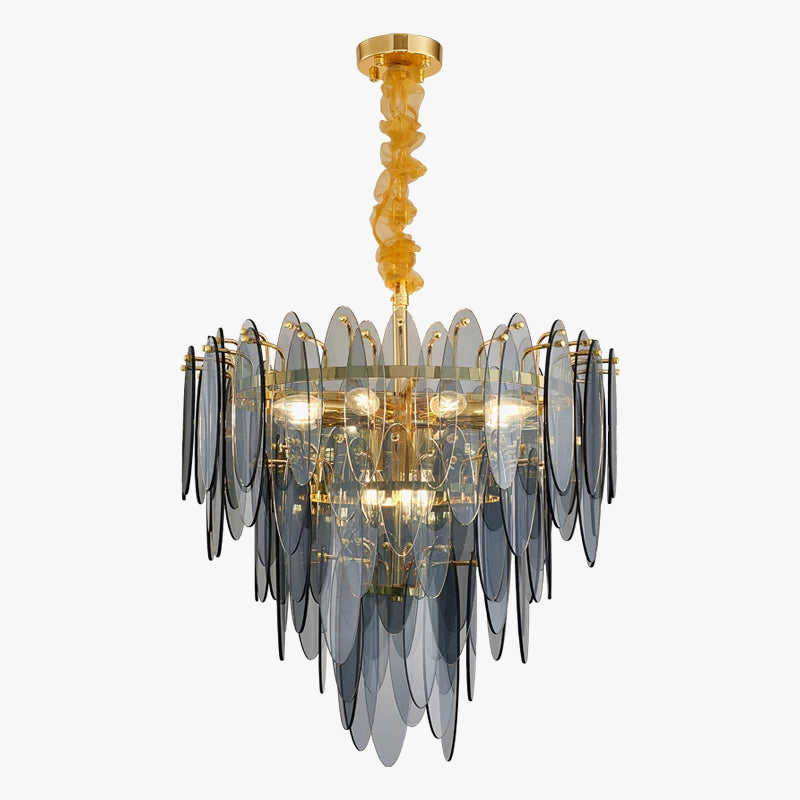 lustre led art déco en fer et verre design élégant pour éclairage moderne