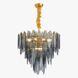 lustre led art déco en fer et verre design élégant pour éclairage moderne
