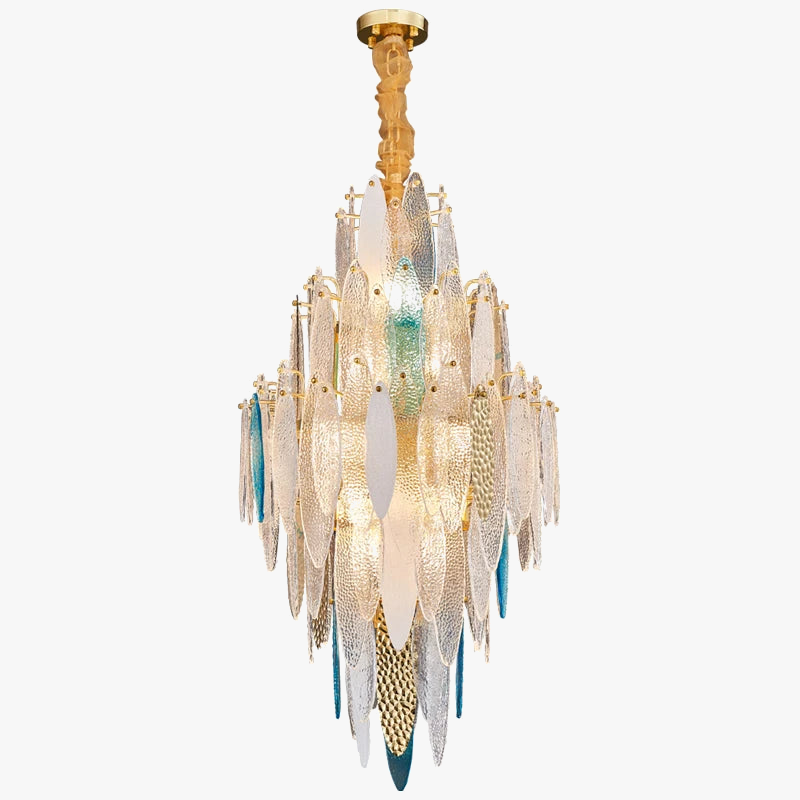 lustre led art déco en fer et verre design élégant pour éclairage moderne