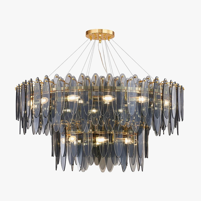 lustre led art déco en fer et verre design élégant pour éclairage moderne