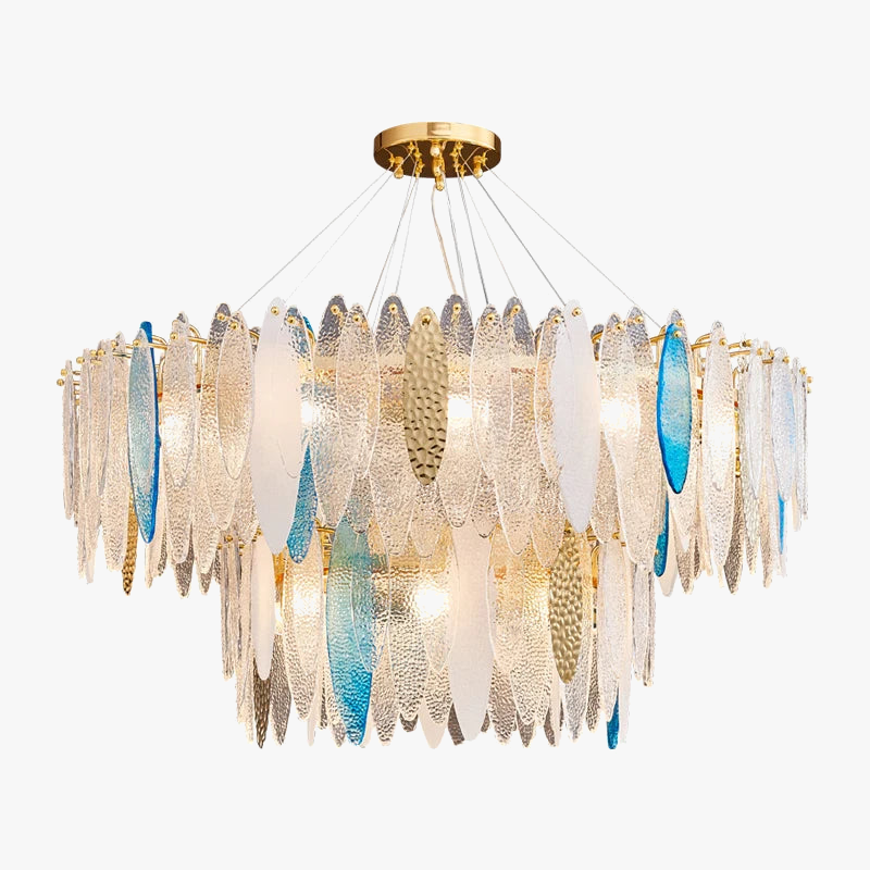 lustre led art déco en fer et verre design élégant pour éclairage moderne