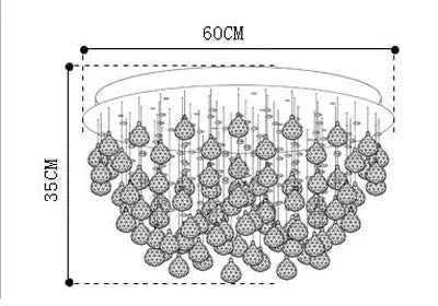 lustre à led avec boules de cristal pour intérieur moderne