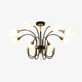 Lustre LED avec bras arrondis et lampes en verre Room