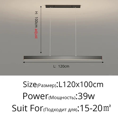 Lustre Led carré moderne pour salon salle à manger chambre cuisine noir Rectangle Led plafonnier suspension lampe