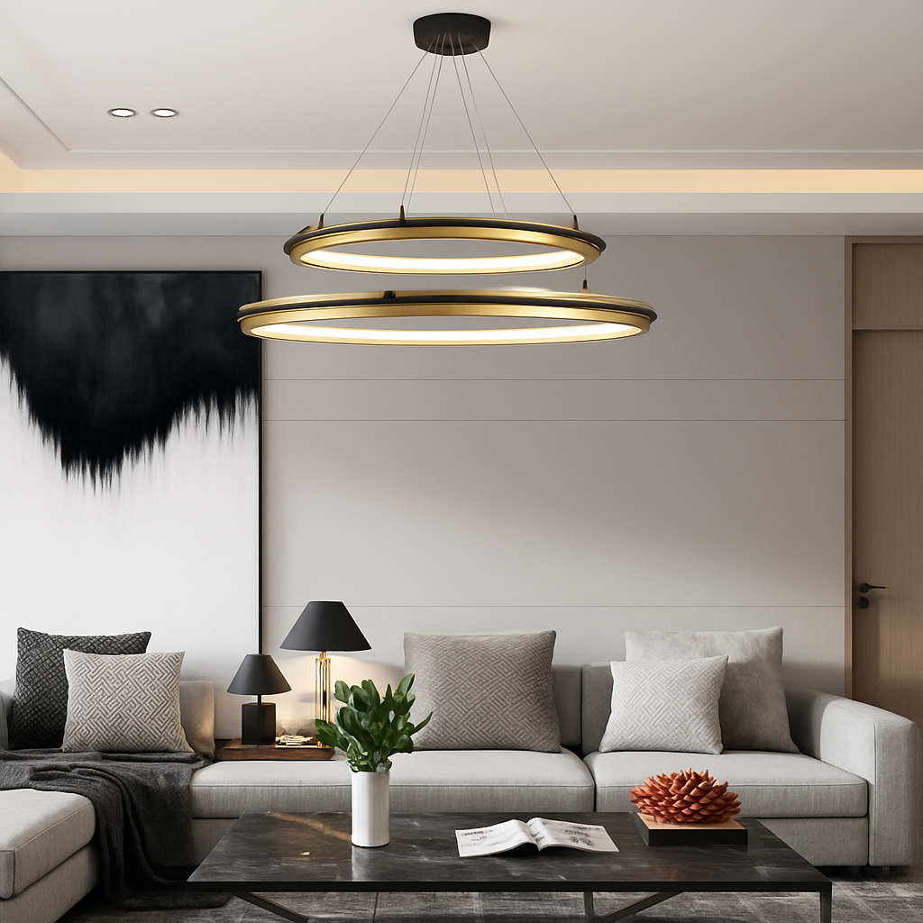 lustre led circulaire de luxe pour décoration intérieure moderne