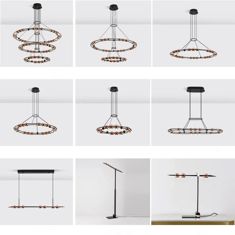 lustre LED circulaire moderne design nordique pour intérieur élégant