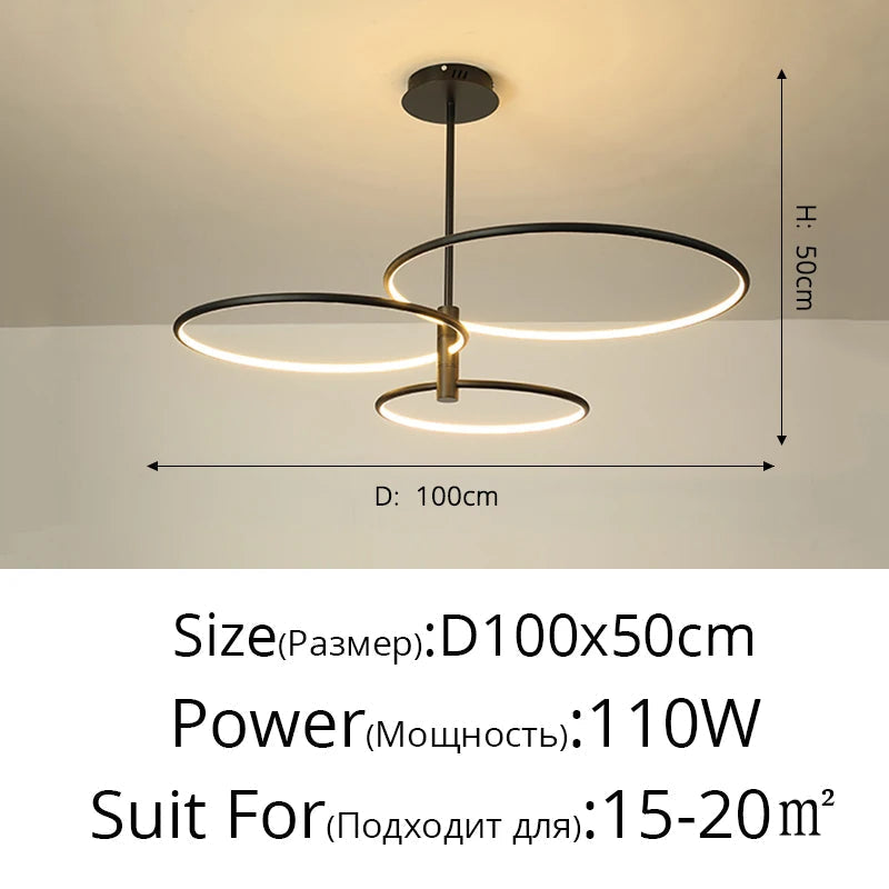 lustre led créatif moderne de luxe pour éclairage intérieur