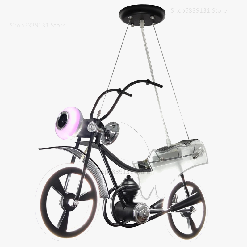 lustre led créatif nordique pour chambre d'enfants en acrylique moto