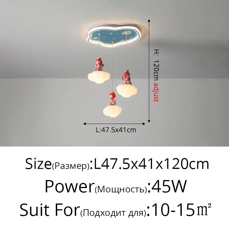 lustre led créatif trois têtes pour enfants