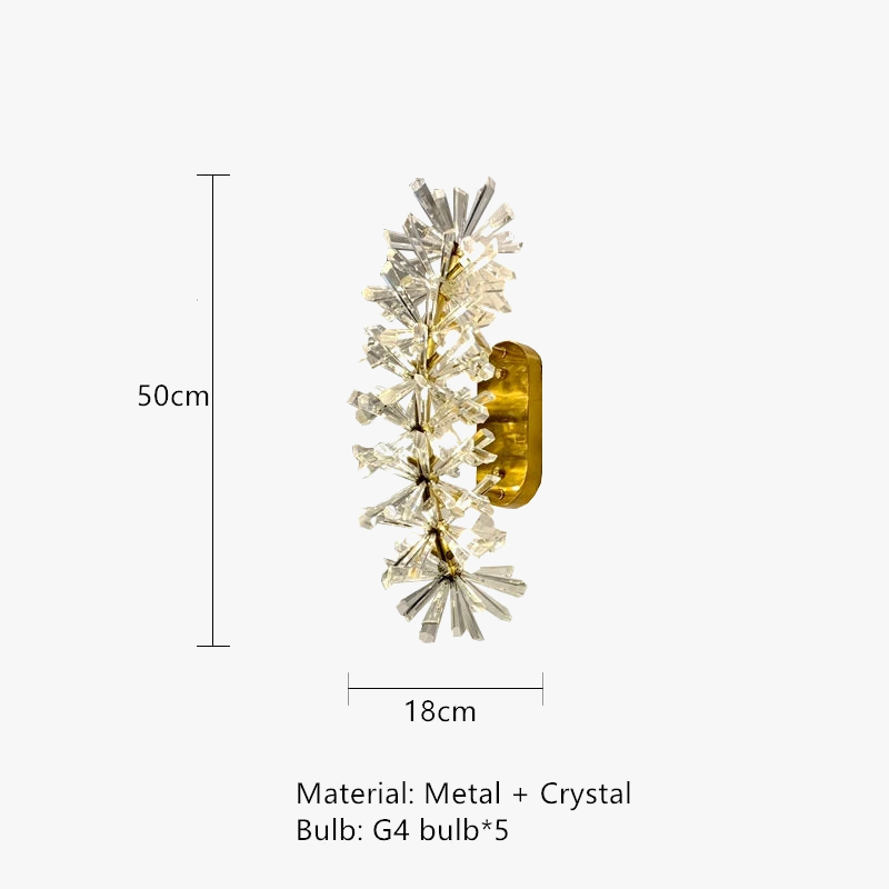 lustre led cristal clair rond avec fil métallique doré réglable