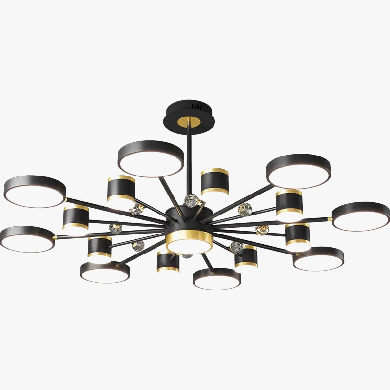lustre led d'aurores boréales en cristal luxueux suspendu au plafond
