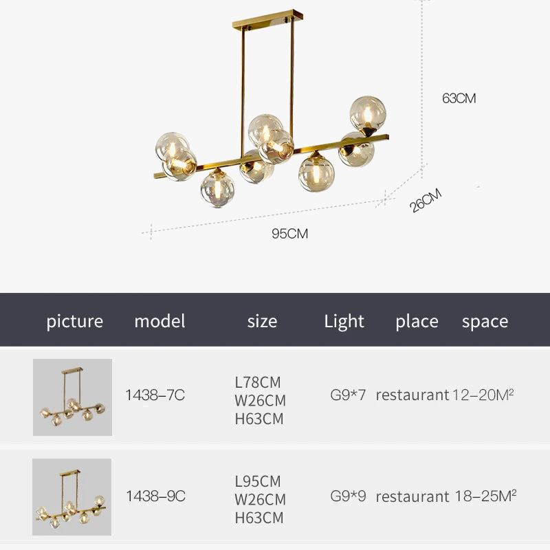 lustre led de luxe design moderne en verre