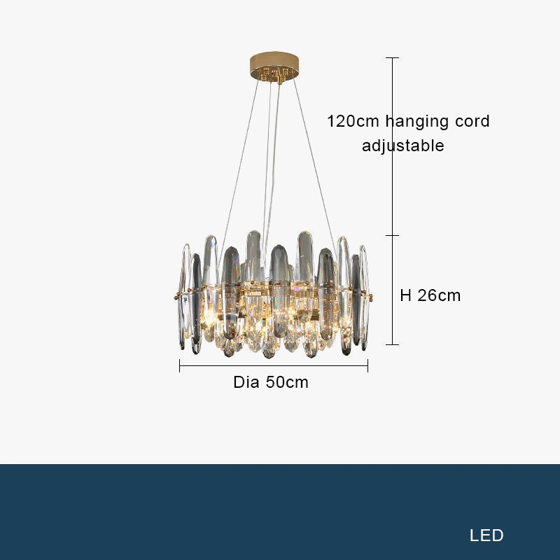 lustre led de luxe en cristal k9 à intensité variable décoration noël