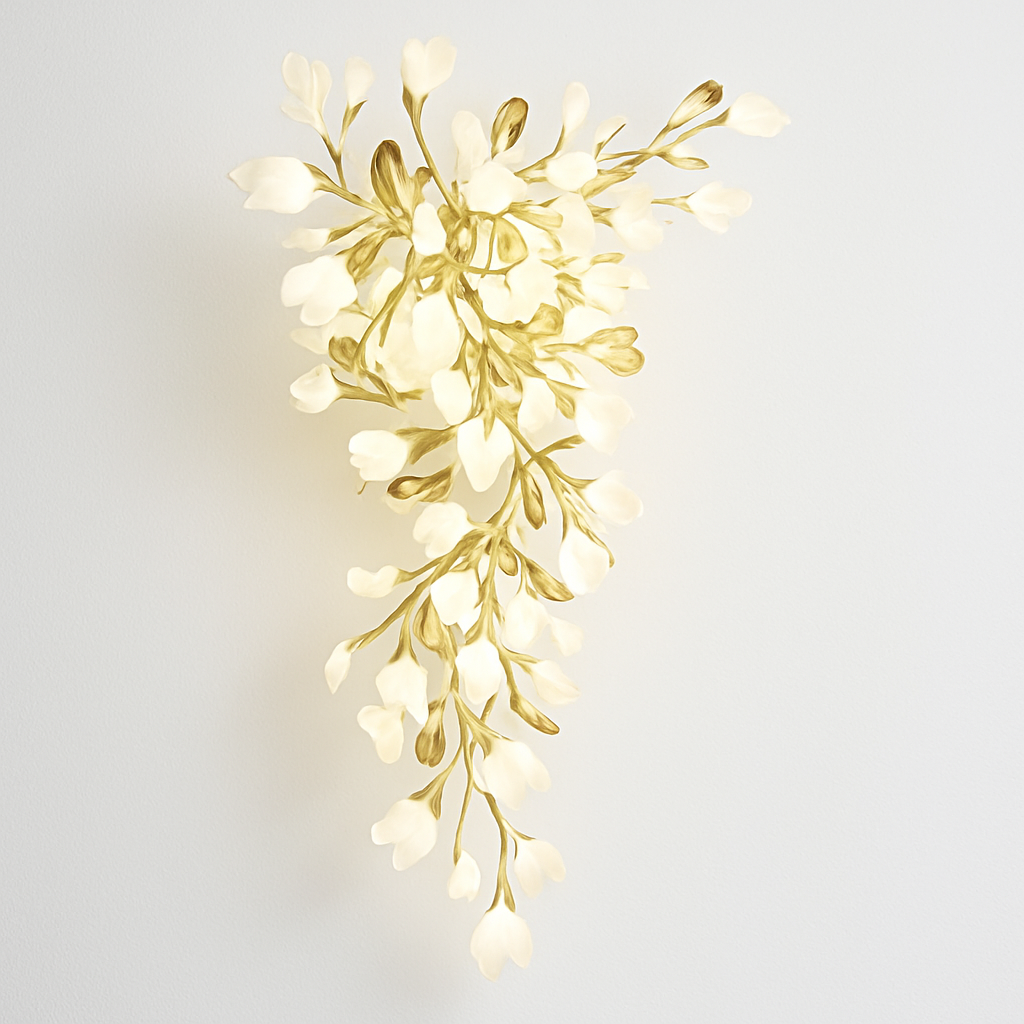 lustre led de luxe moderne en céramique motif ginkgo art villa