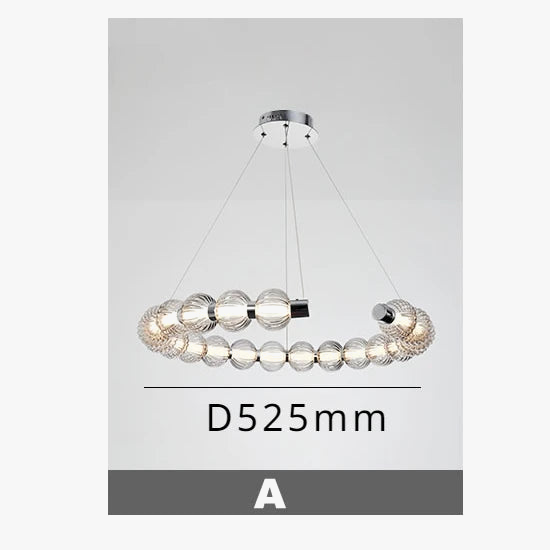 lustre led de luxe style collier de perles chromé