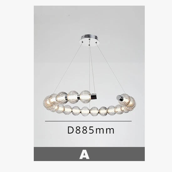 lustre led de luxe style collier de perles chromé