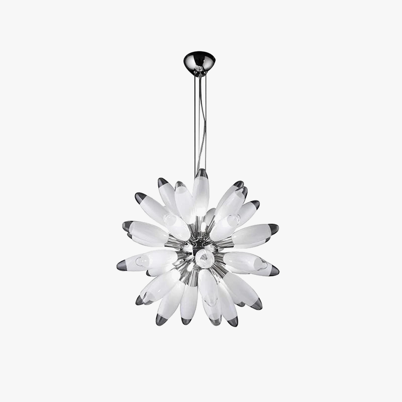 lustre à led design avec abat-jour en verre élégante finition brillante