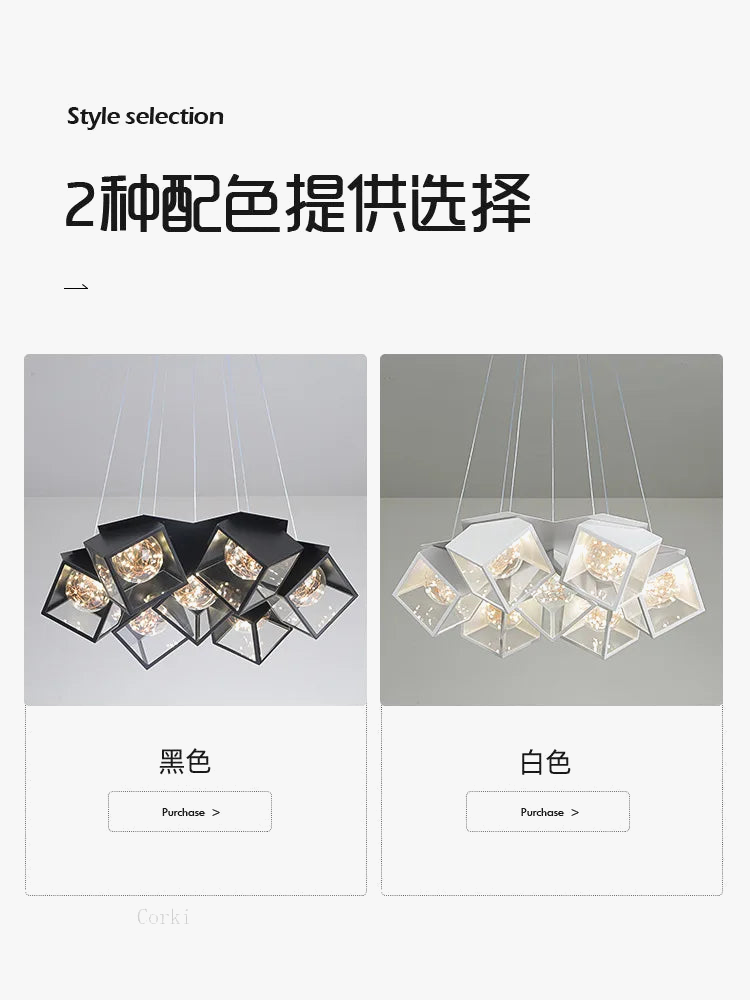lustre à led design moderne luminaire géométrique intérieur dimmable