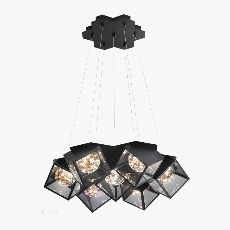 lustre à led design moderne luminaire géométrique intérieur dimmable