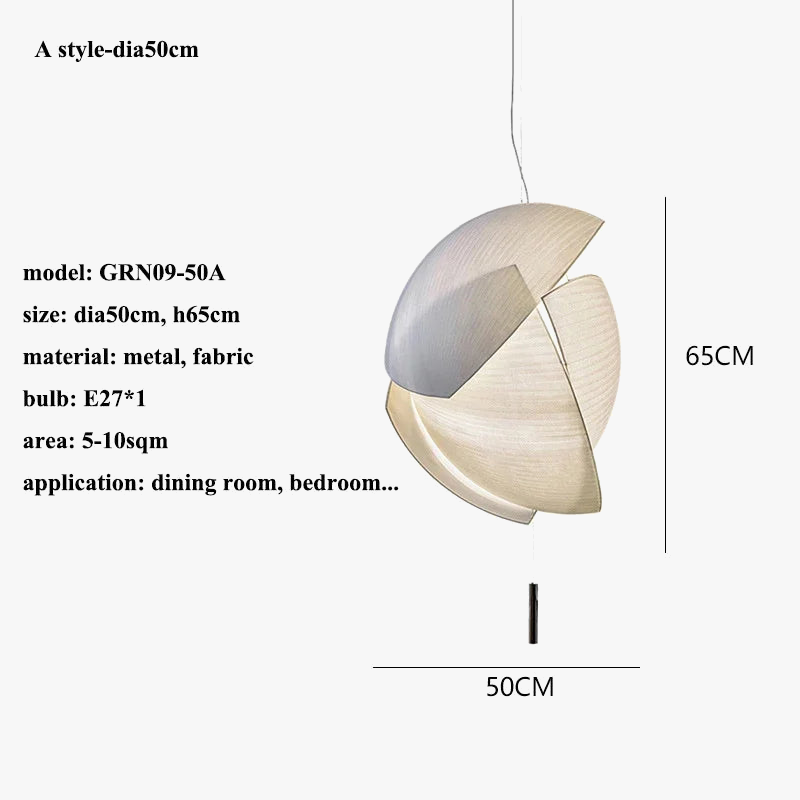 lustre led design moderne wabi sabi tissu éclairage décoratif
