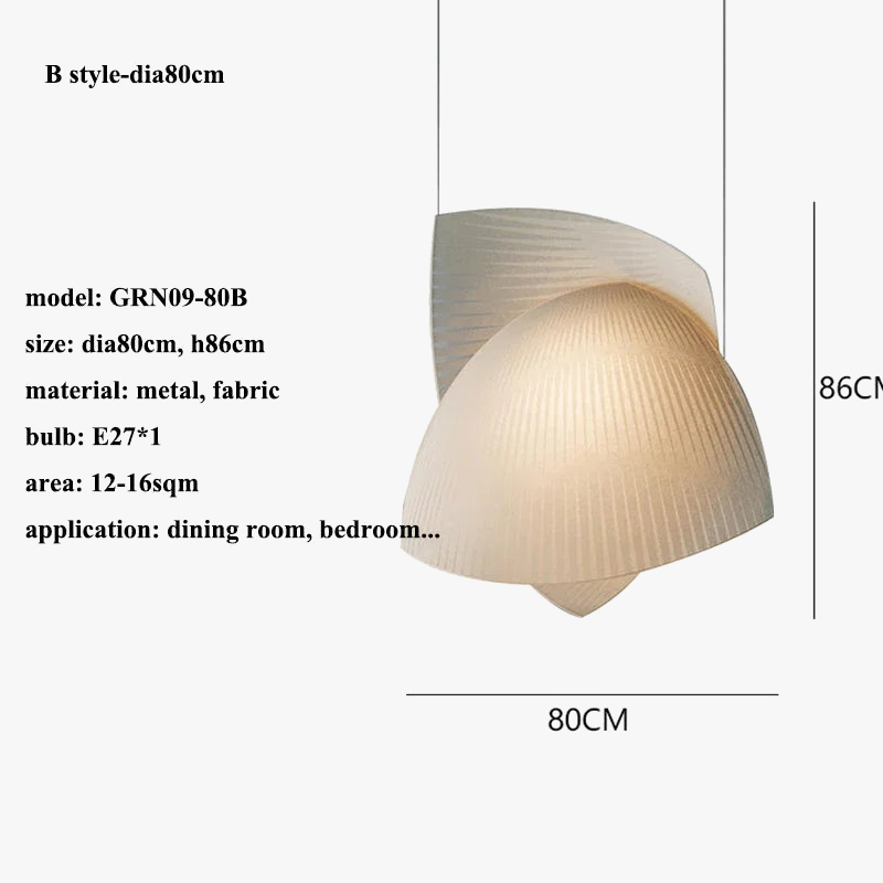 lustre led design moderne wabi sabi tissu éclairage décoratif