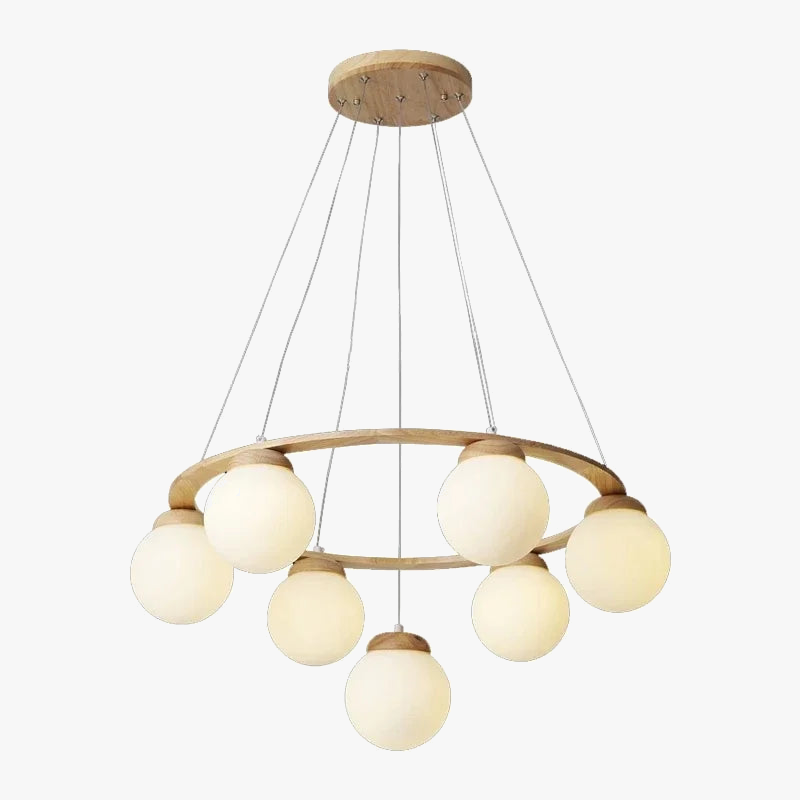 lustre à led design multi têtes en verre pour intérieur moderne