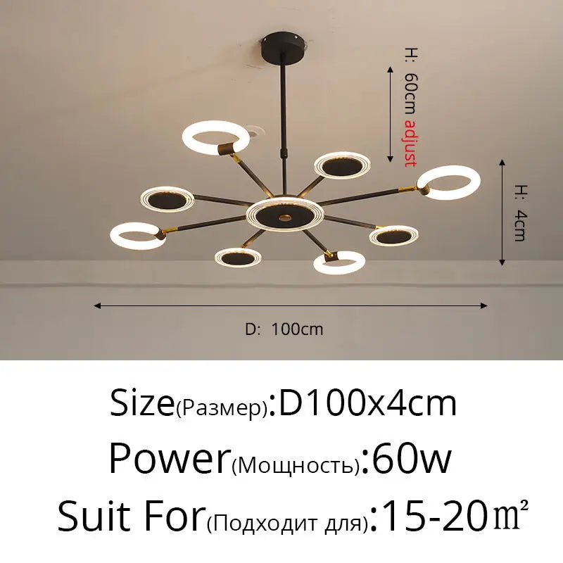 lustre LED design pour intérieur moderne et élégant