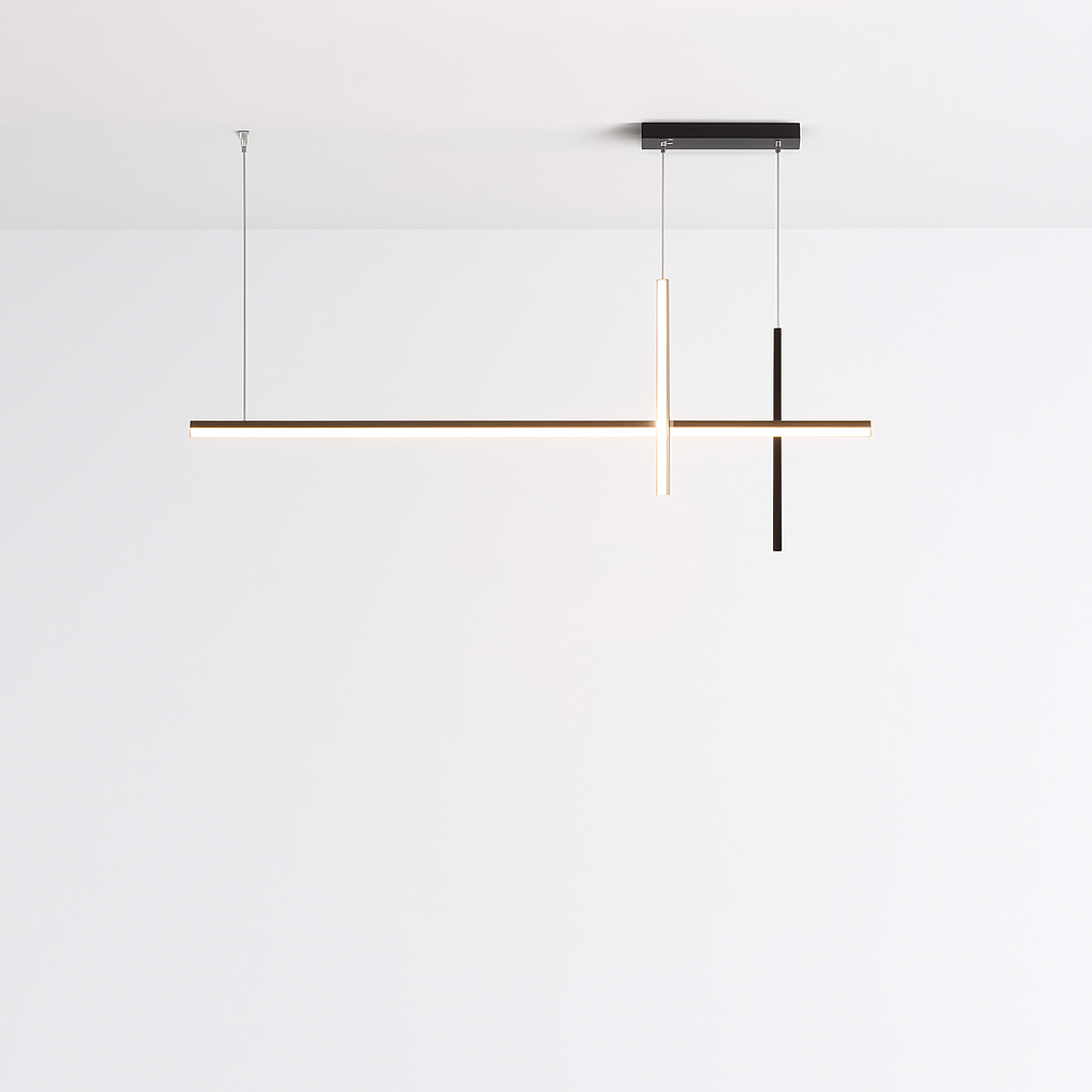 Lustre led dimmable noir minimaliste moderne