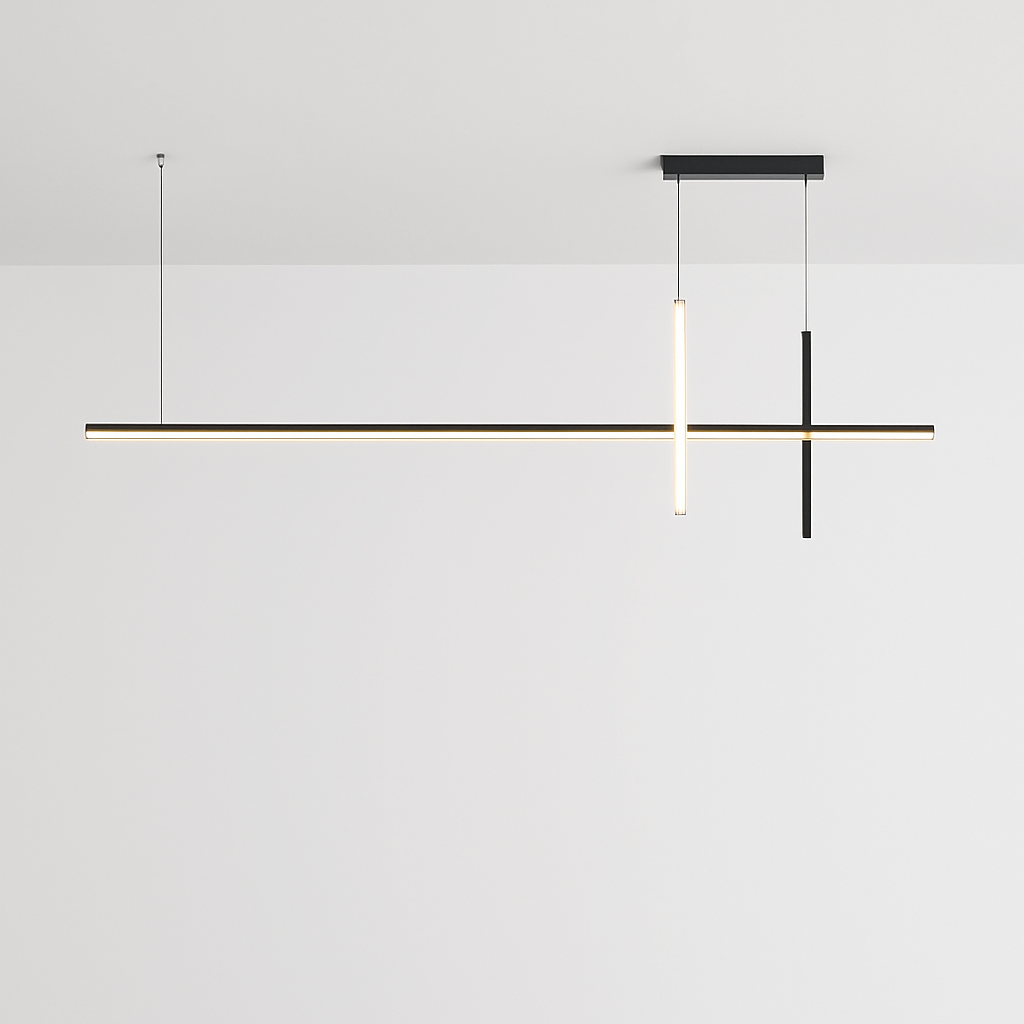 Lustre led dimmable noir minimaliste moderne