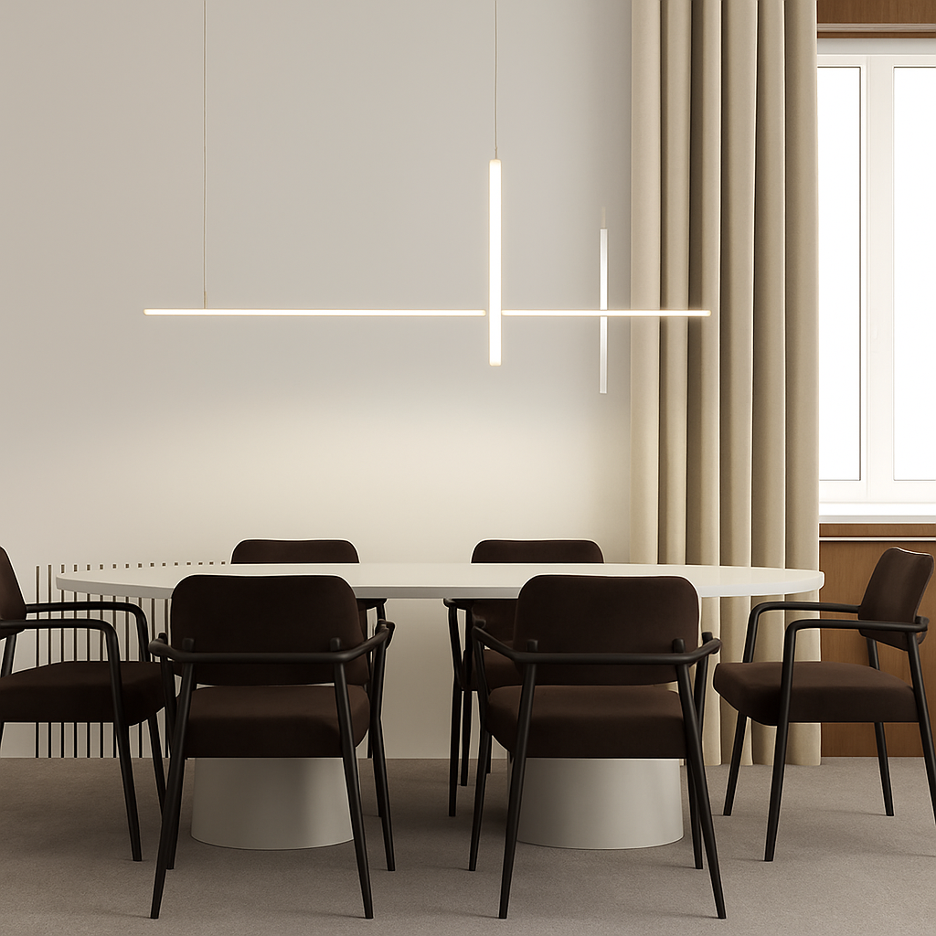 Lustre led dimmable noir minimaliste moderne