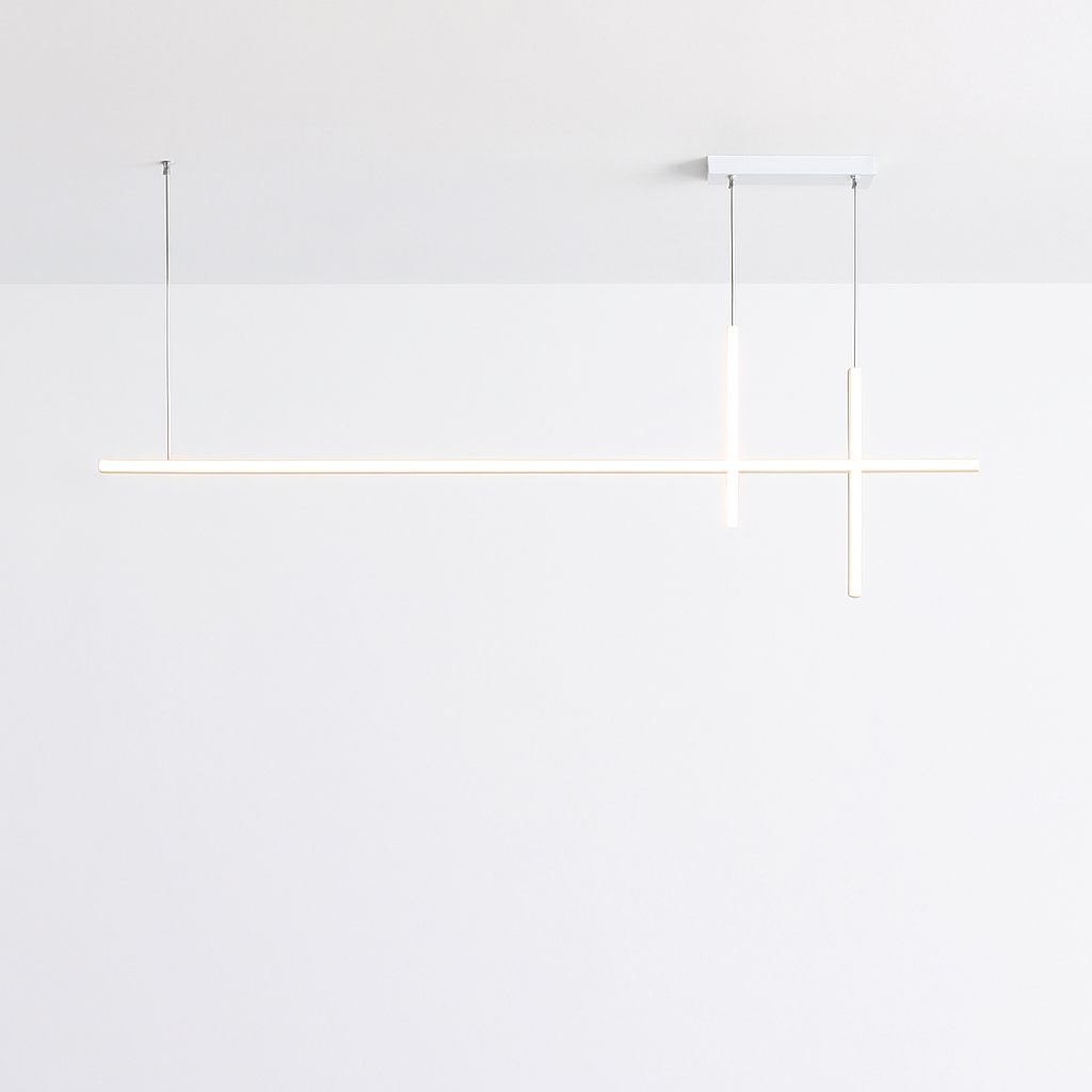 Lustre led dimmable noir minimaliste moderne